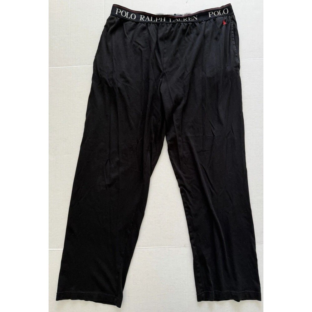 Polo Ralph Lauren Men's XL Knit Lounge Sleep Pants Black Red Polo Graphic